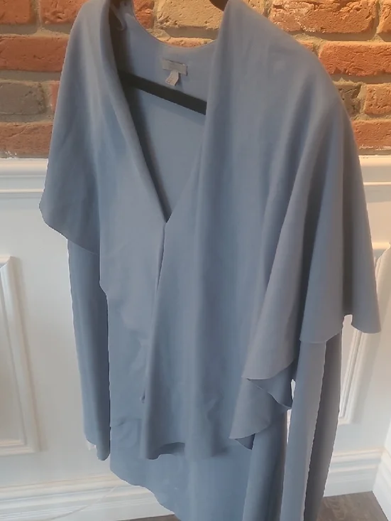 COS Light Blue V Neck Ruffled Top - Picture 9 of 11